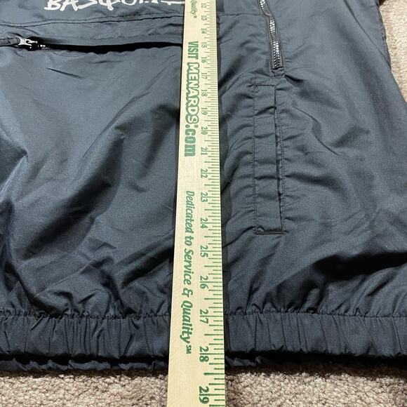 Basquiat Members Only Jacket L Black Hooded Windbreaker Crown Dino Art - Picture 9 of 10